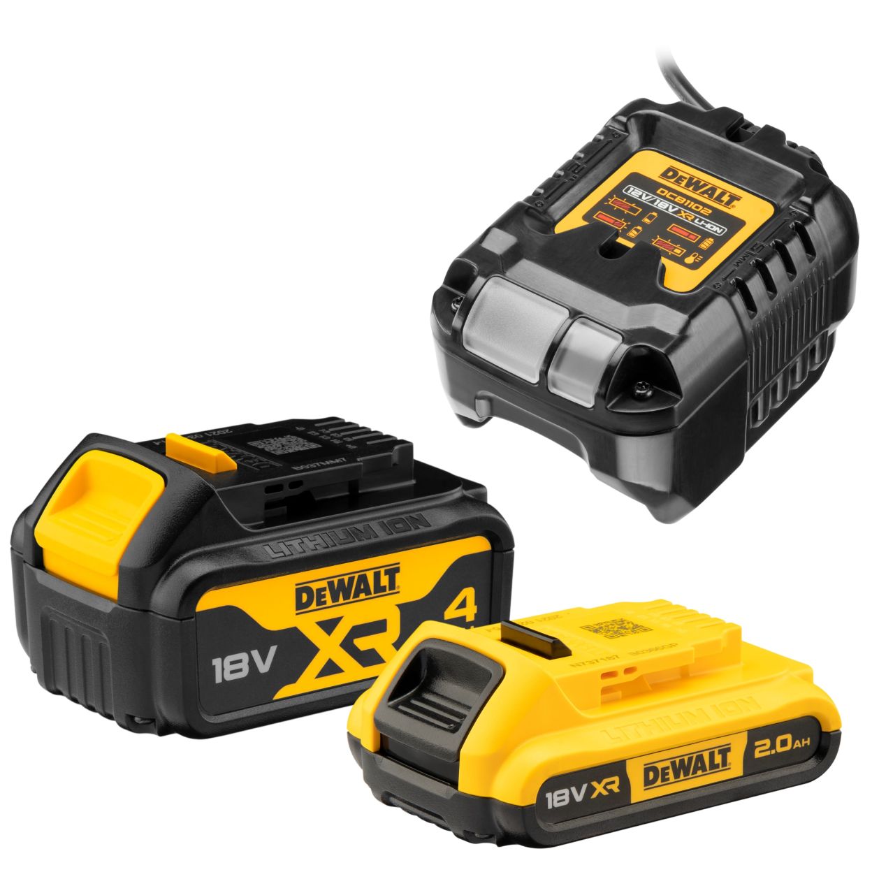 Аккумуляторный набор DEWALT DCK308DM, 18 В: шуруповерт DCF620 + УШМ DCG405 + перфоратор DCH133, с 2 АКБ 2 и 4 Ач и ЗУ, в сумке