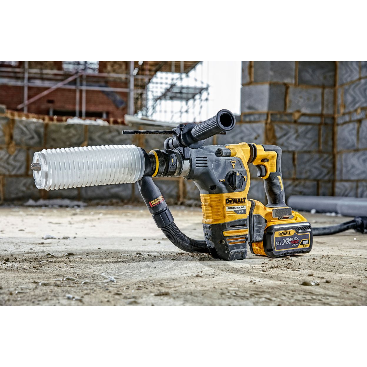 Система пылеудаления для аккумуляторных и сетевых перфораторов DEWALT DWH201D, SDS-Plus