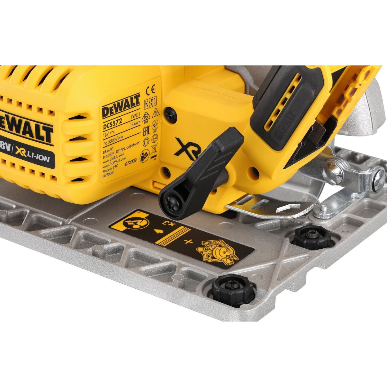 Аккумуляторная дисковая пила DEWALT DCS572P1T, 18 В, 184 мм, 5500 об/мин, с АКБ 5 Ач и ЗУ, в кейсе TSTAK (DCS572P1NT-XJ)