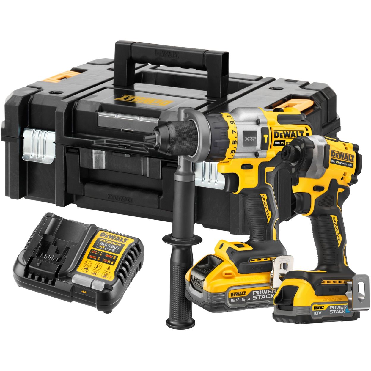 Аккумуляторный набор DEWALT DCK2052H1E1T: дрель-шуруповерт DCD999 + шуруповерт DCF850, с 2 АКБ 1.7 и 5 Ач и ЗУ, в кейсе TSTAK