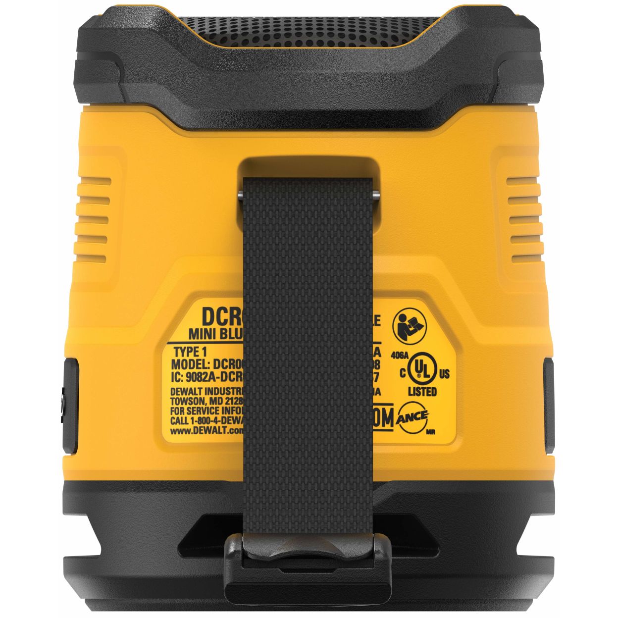 Аккумуляторная портативная аудиосистема DEWALT DCR009, 3.7 В, 5 Вт, со встроенной АКБ (DCR009-XJ)