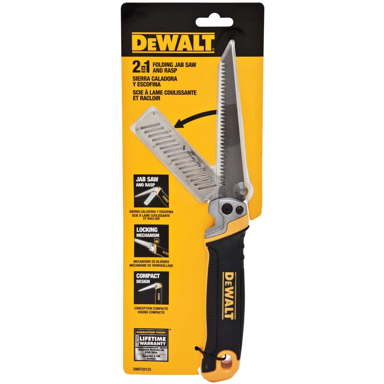 Ножовка по гипсокартону DEWALT DWHT20123, складная, с рашфилем, 10 см