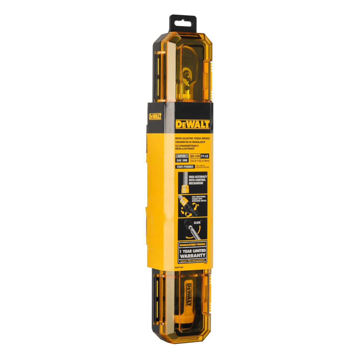 Динамометрический ключ DEWALT DWMT75463-0, 3/8", 27-135 Нм, 44 см