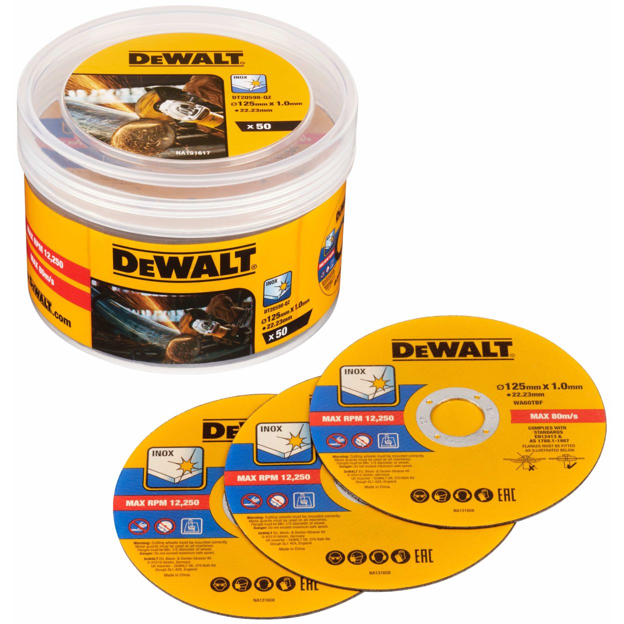 Отрезной диск DEWALT DT20598, по металлу, 125х22.23х1 мм, 50 шт. (DT20598-QZ)