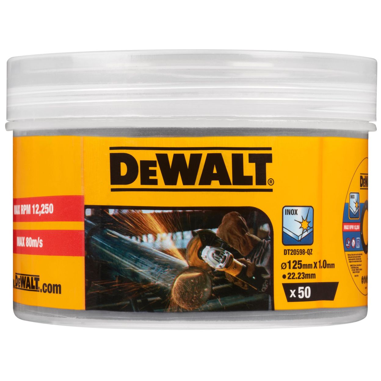 Отрезной диск DEWALT DT20598, по металлу, 125х22.23х1 мм, 50 шт. (DT20598-QZ)