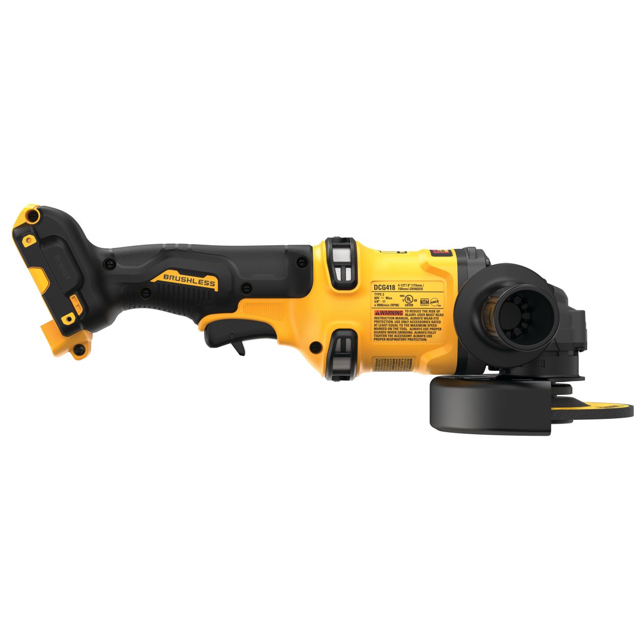 Аккумуляторная угловая шлифмашина DEWALT DCG418X1, 60 В, 150 мм, 9000 об/мин, с АКБ 3 Ач и ЗУ (DCG418X1B-XJ)