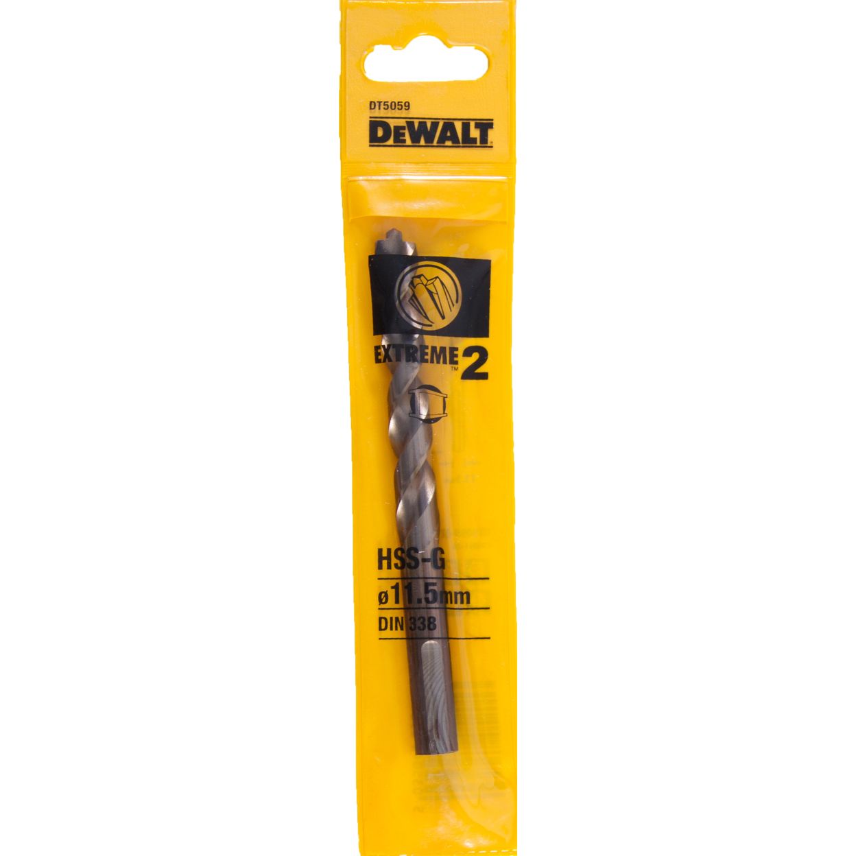 Сверло DEWALT EXTREME 2 DT5059, по металлу HSS-G, 11.5 x 142 x 91 мм