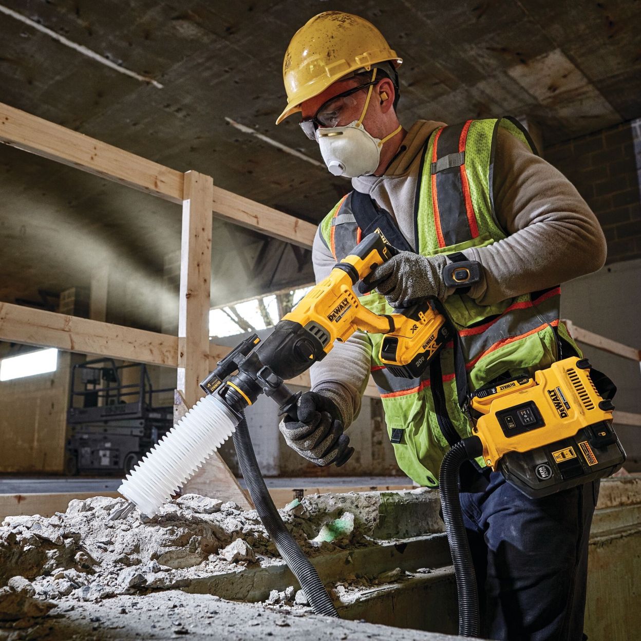 Аккумуляторный перфоратор DEWALT DCH263P2, 18 В, 3 Дж, 4300 уд/мин, с 2 АКБ 5 Ач и ЗУ, в кейсе (DCH263P2-QW)