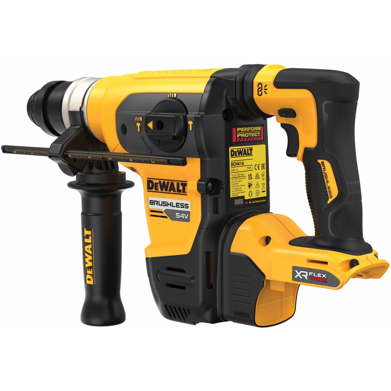 Аккумуляторный перфоратор DEWALT DCH416NT, 54 В, 4.5 Дж, 4200 уд/мин, без АКБ и ЗУ, в кейсе TSTAK (DCH416NT-XJ)