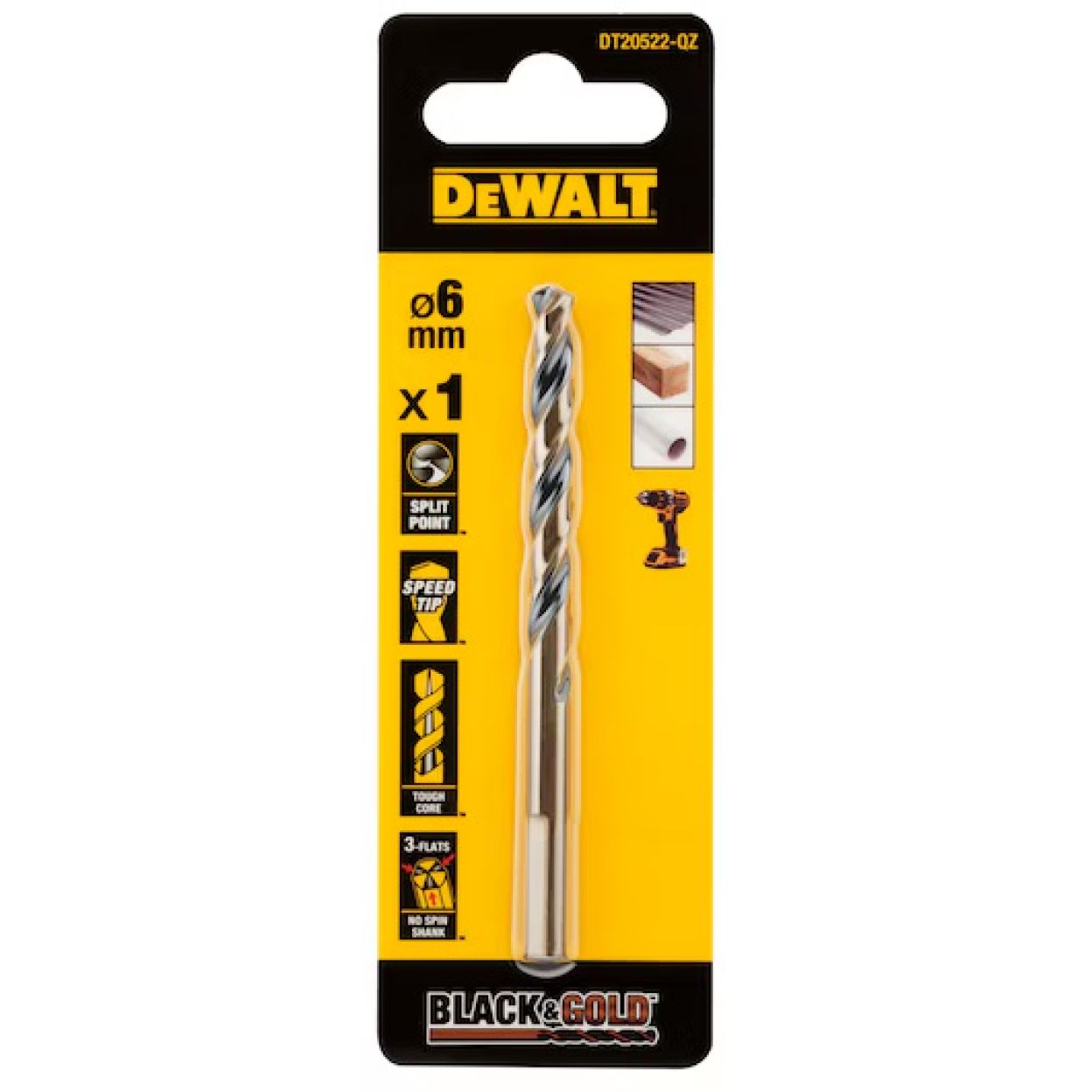 Сверло по металлу DEWALT DT20522, 6x57x93 мм, 1 шт. (DT20522-QZ)