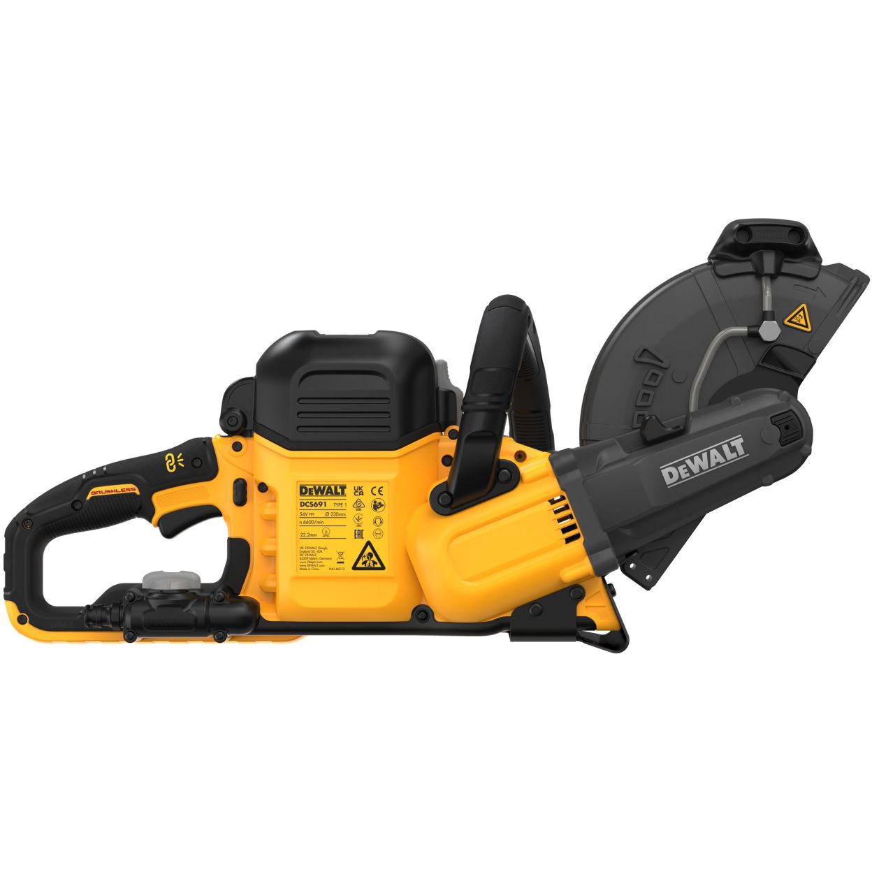 Аккумуляторная отрезная машина DEWALT DCS691X2, 54 В, 230 мм, 6600 об/мин, с 2 АКБ 3 Ач и ЗУ (DCS691X2-QW)