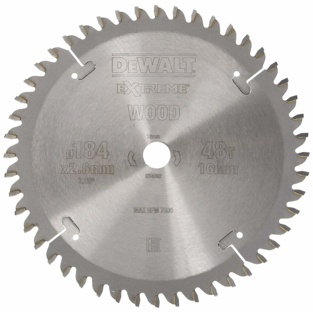 Пильный диск DEWALT EXTREME WORKSHOP DT4092, 184/16 мм.