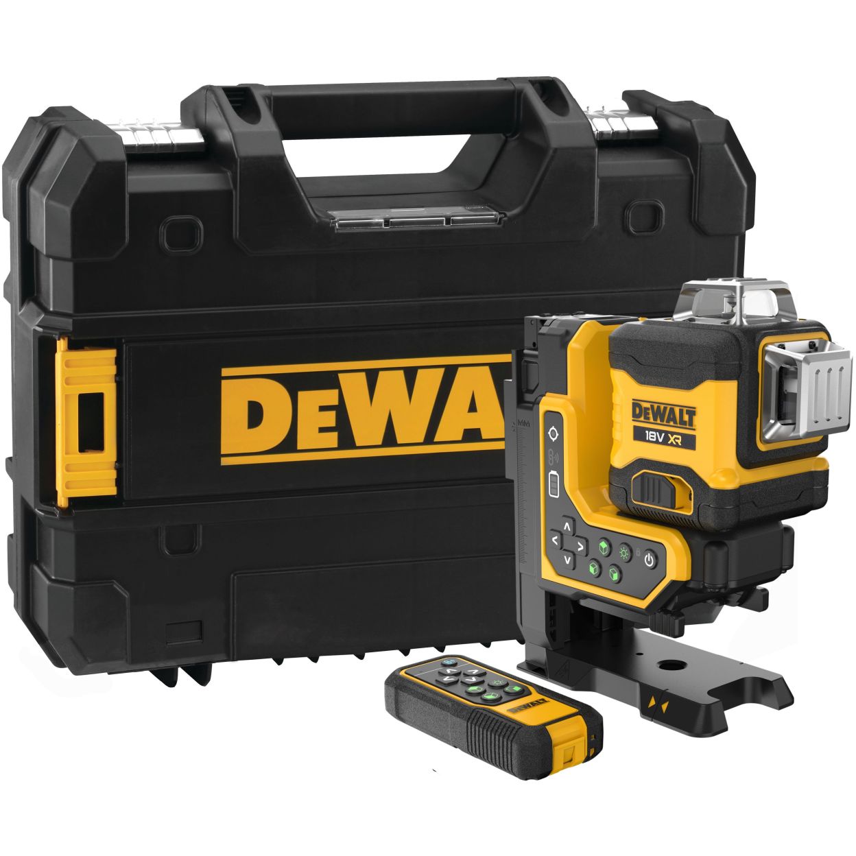 Аккумуляторный лазерный нивелир DEWALT DCLE34035B, 18 В, зеленый луч, 80 м, без АКБ и ЗУ, в кейсе (DCLE34035B-XJ)