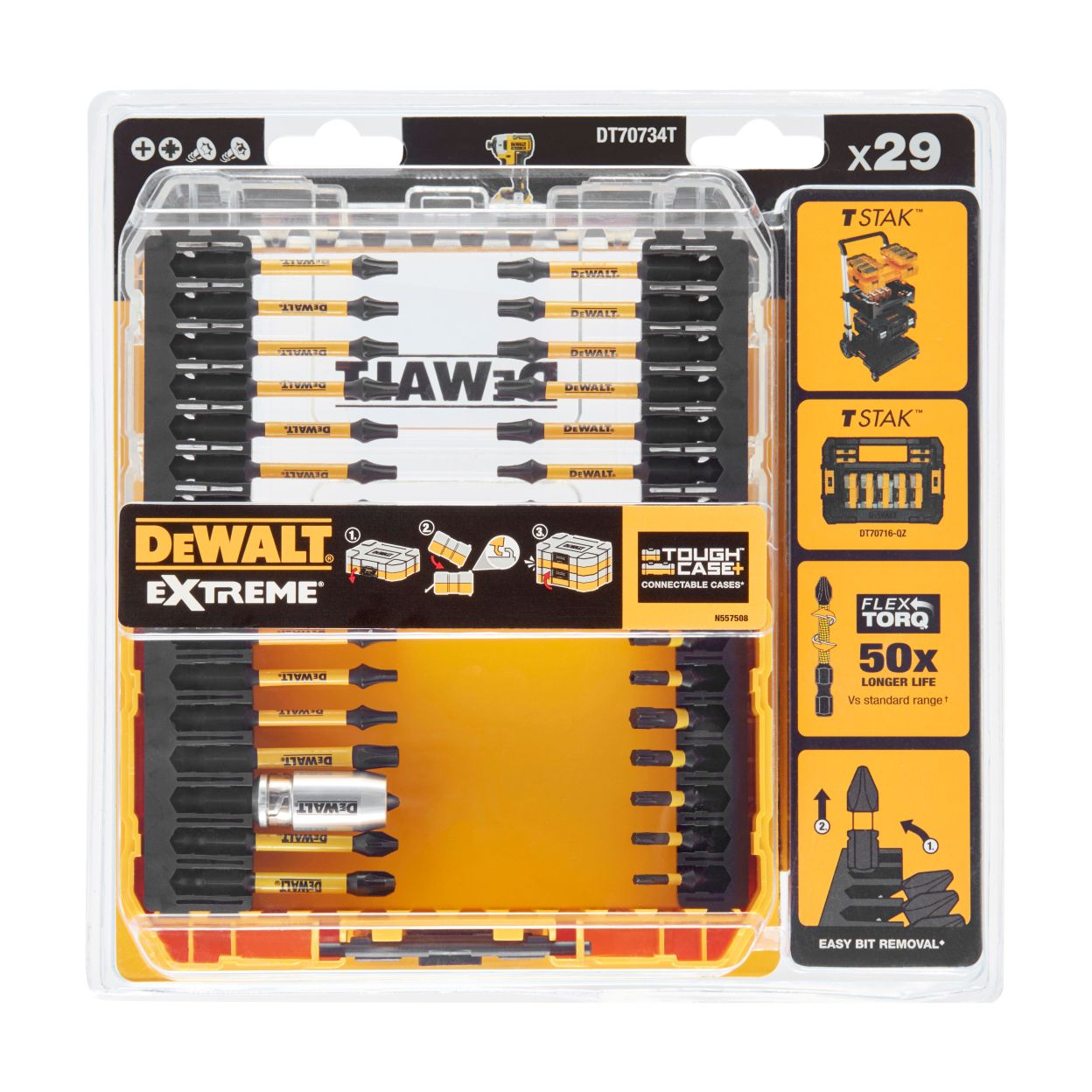 Набор бит и насадок FLEXTORQ DEWALT DT70734T, 29шт