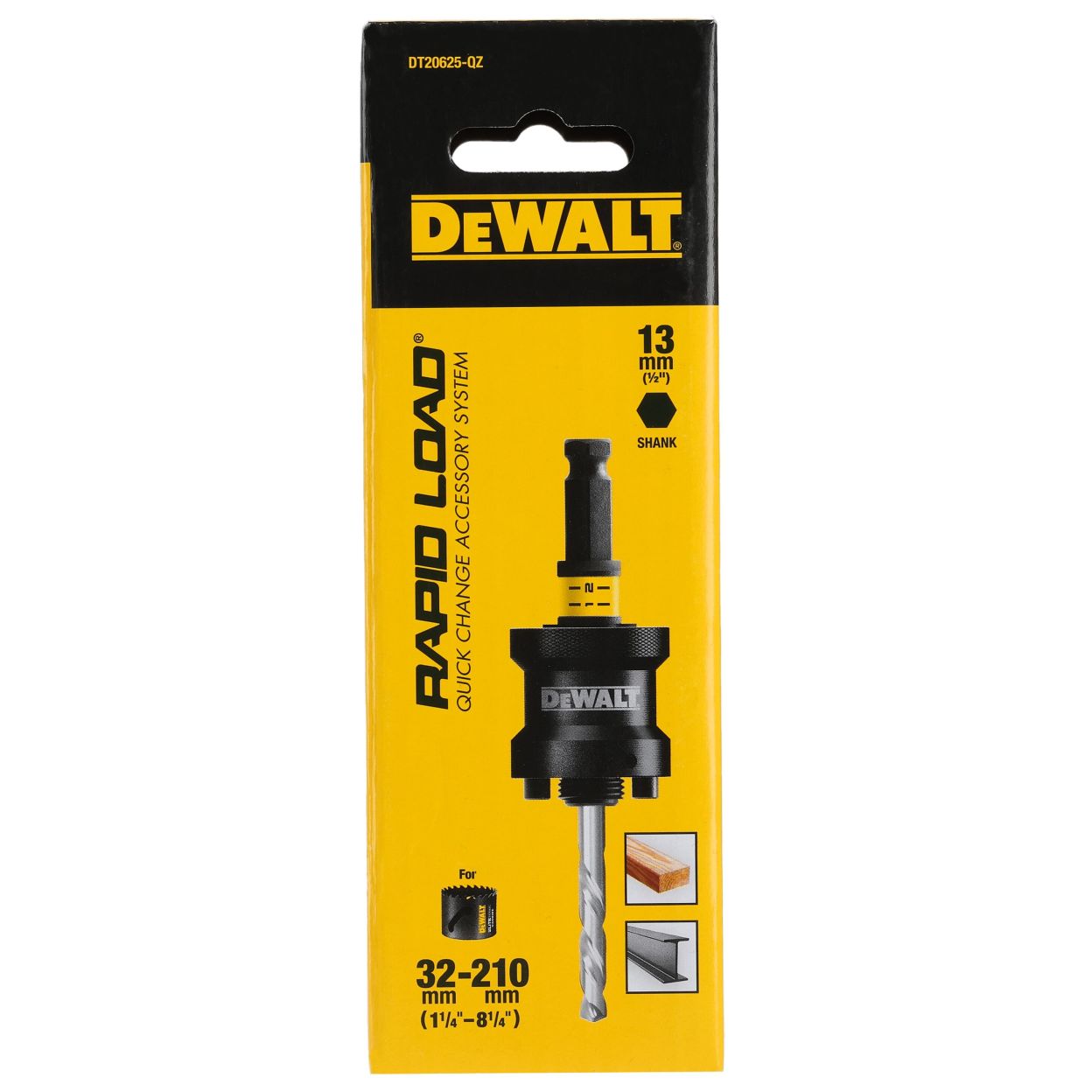 Адаптер для коронки со сверлом DEWALT DT20625, HEX, 13 мм
