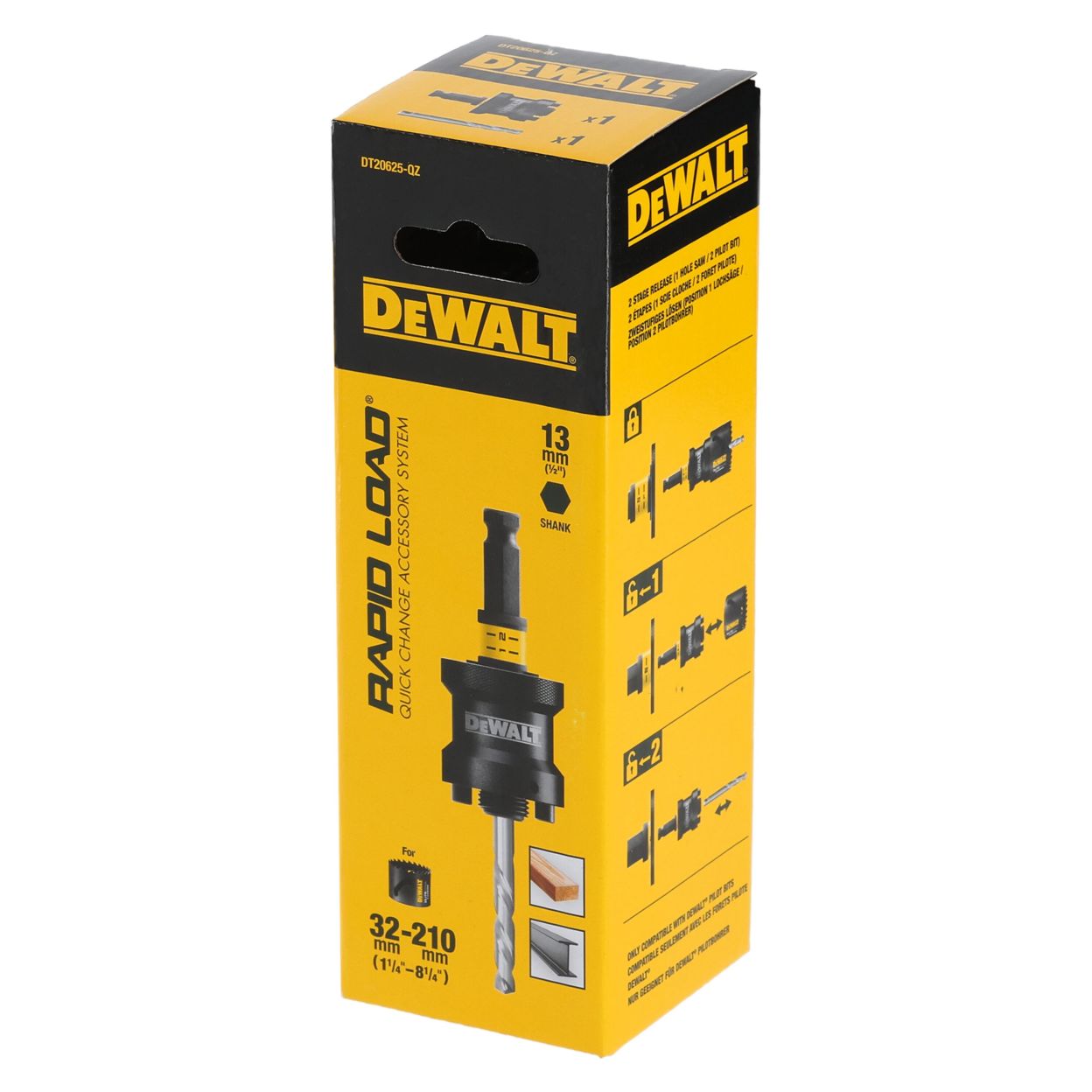 Адаптер для коронки со сверлом DEWALT DT20625, HEX, 13 мм