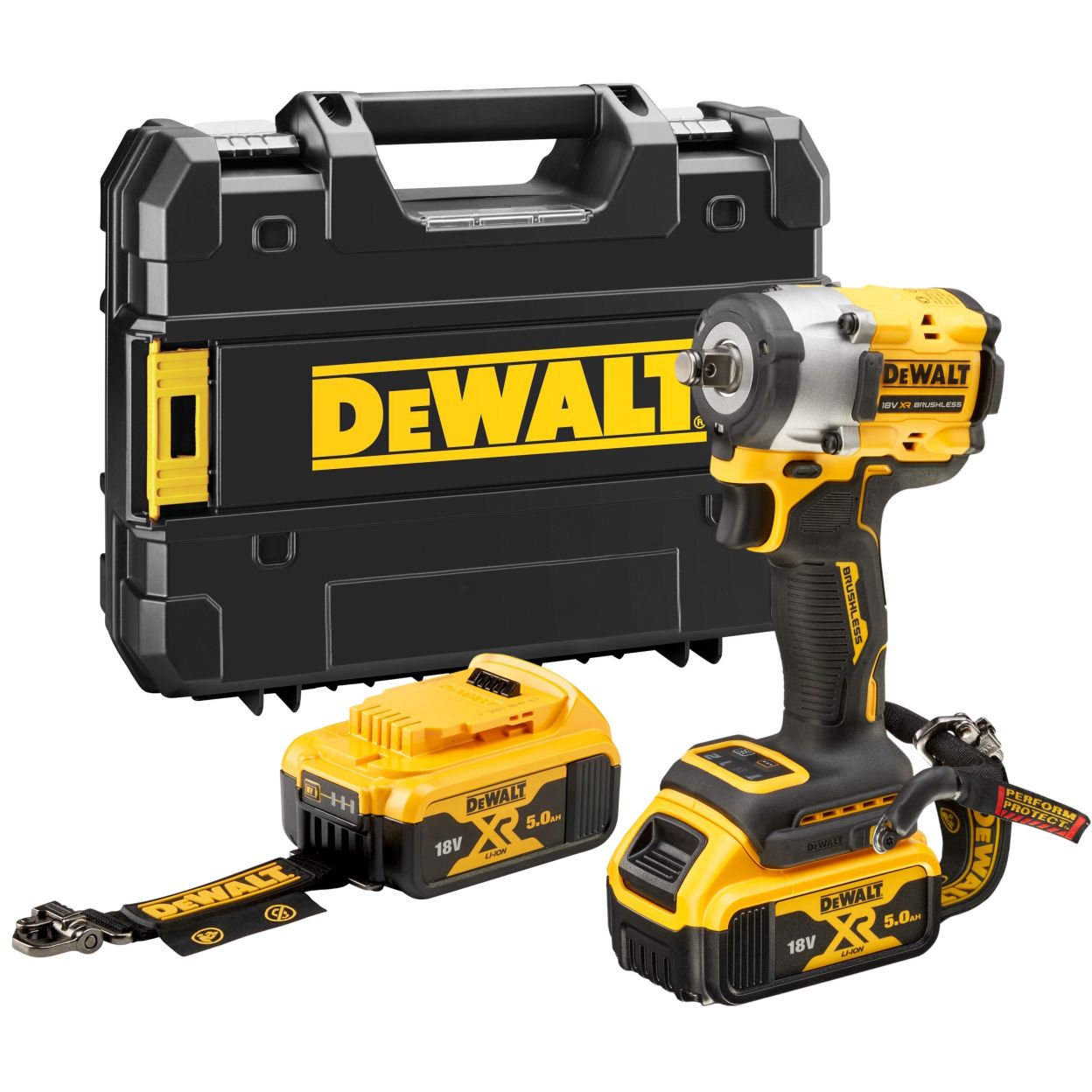 Аккумуляторный гайковерт DEWALT DCF921P2LRT, 18 В, 610 Нм, 3550 уд/мин, с 2 АКБ 5 Ач, без ЗУ, в кейсе TSTAK (DCF921P2LRT-XJ)