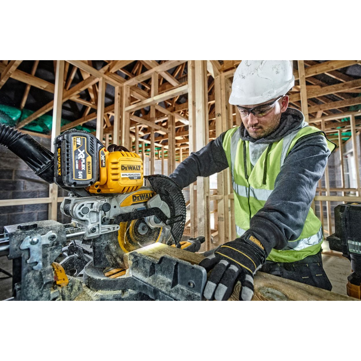 Аккумуляторная торцовочная пила DEWALT DCS727N, 54 В, 250 мм, 4300 об/мин, без АКБ и ЗУ (DCS727N-XJ)