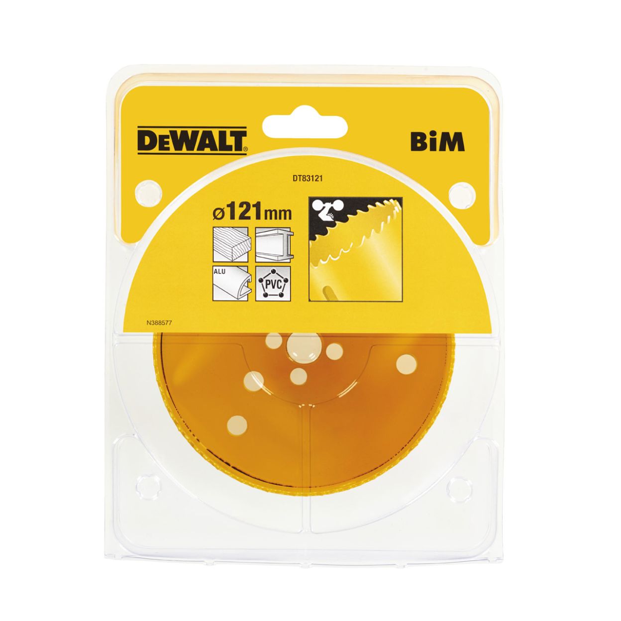 Коронка биметаллическая DEWALT DT83121, M3 121 x 46 мм