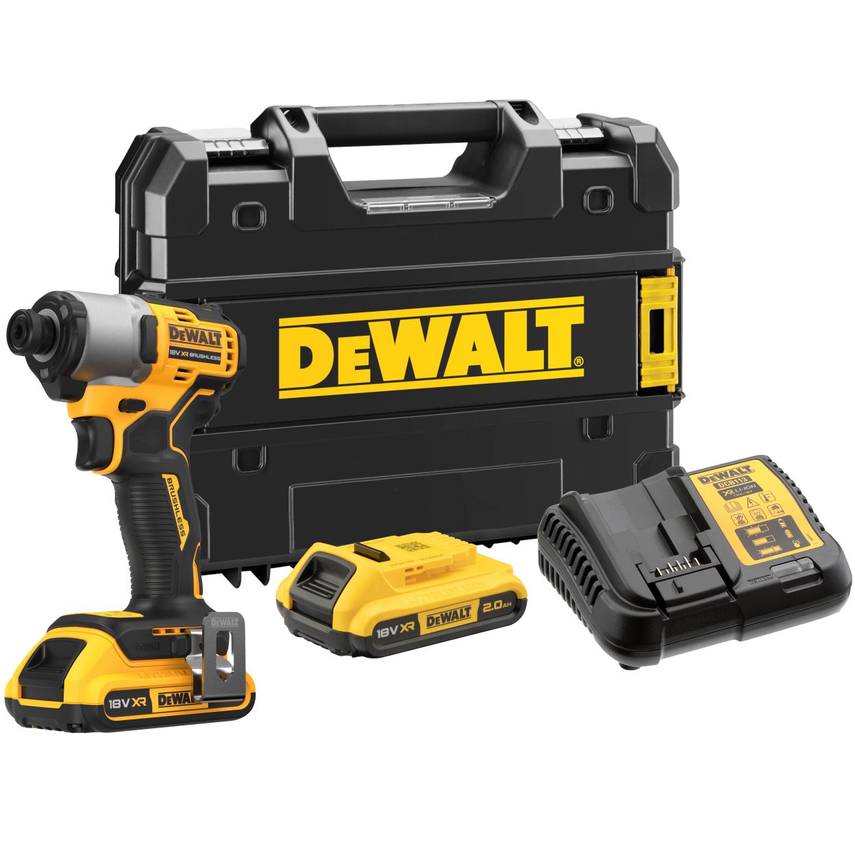 Аккумуляторный шуруповерт DEWALT DCF840D2T, 18 В, 192 Нм, 4200 уд/мин, с 2 АКБ 2 Ач и ЗУ, в кейсе TSTAK (DCF840D2T-QW)