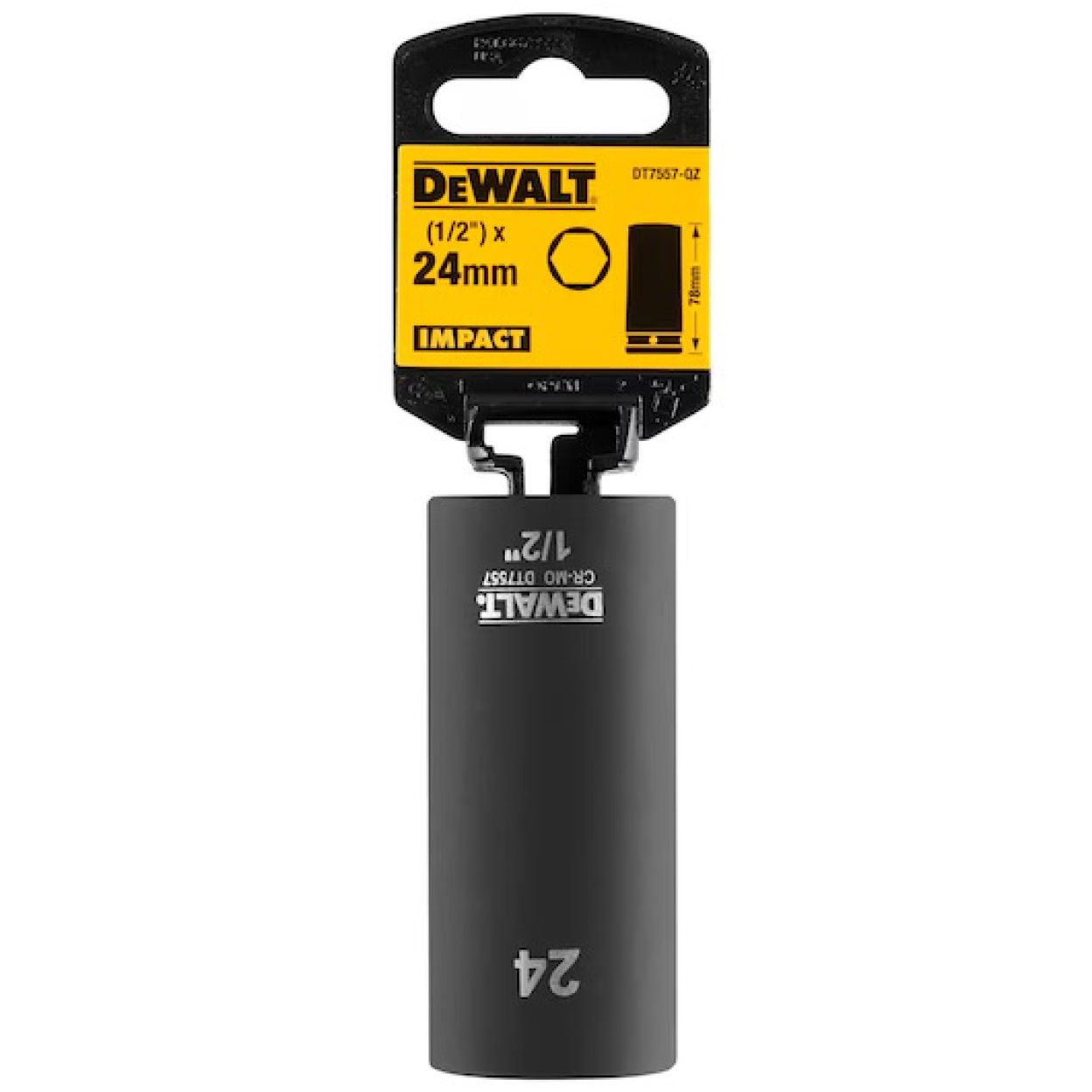 Ударная накидная головка DeWALT DT7557, длинная 24 MM 1/2