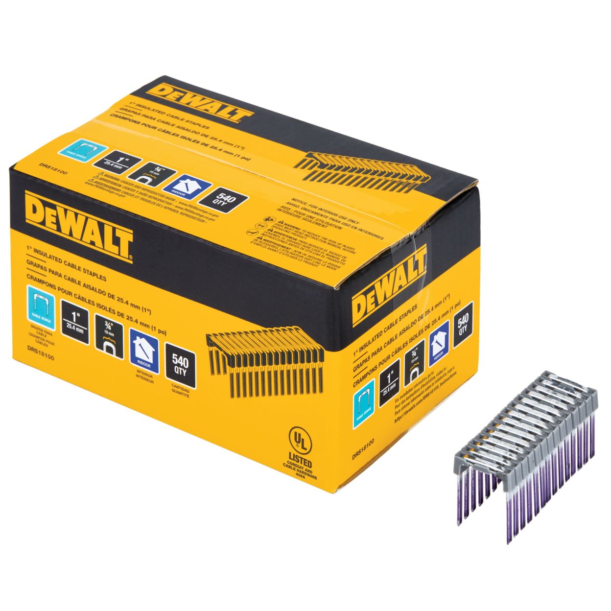 Скобы для степлера DEWALT, 25 мм, 540 шт., DRS18100