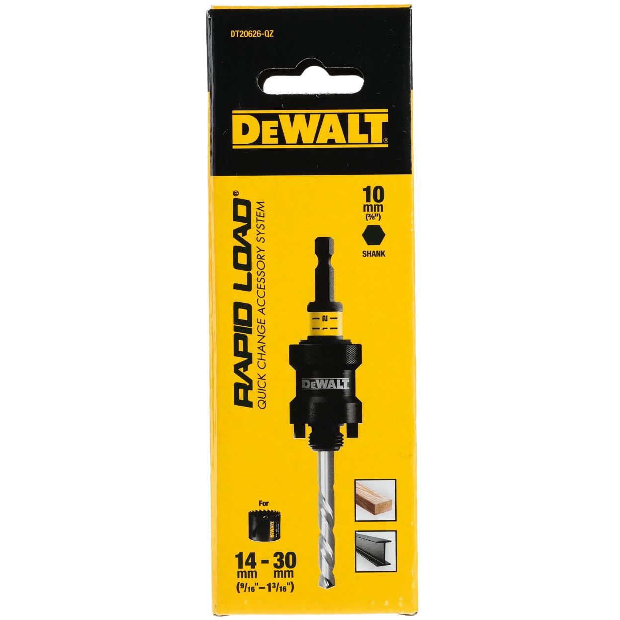 Адаптер для коронки со сверлом DEWALT DT20626, HEX, 10 мм