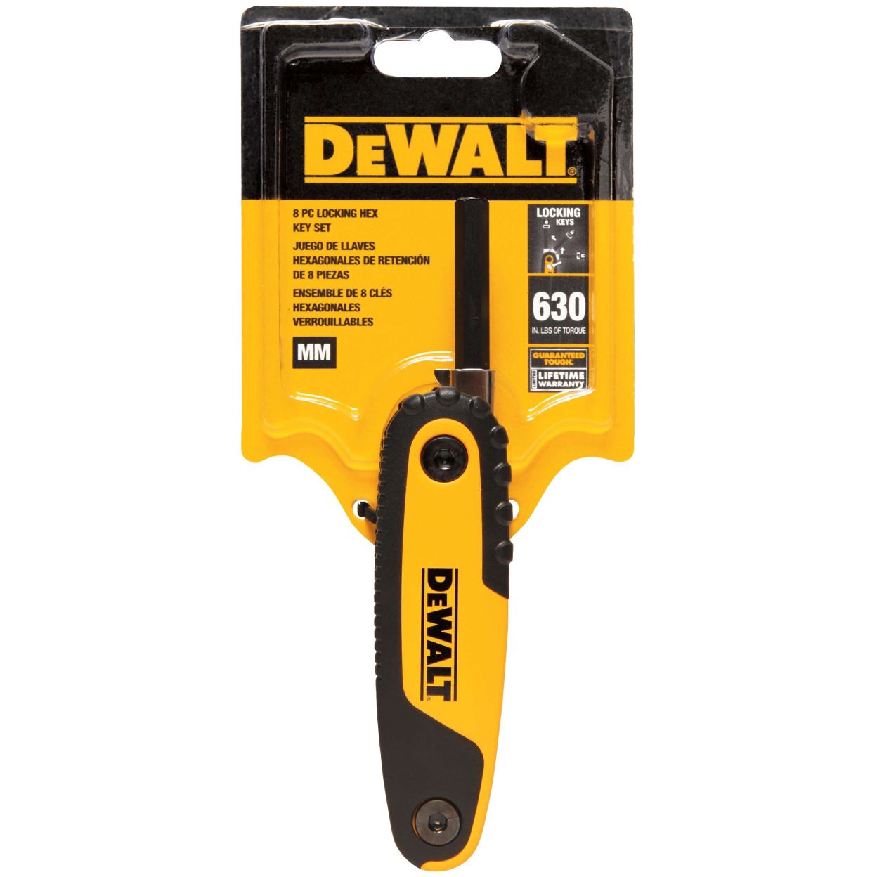 Набор шестигранных ключей DEWALT DWHT70263, 1.5-8 мм, 8 шт.