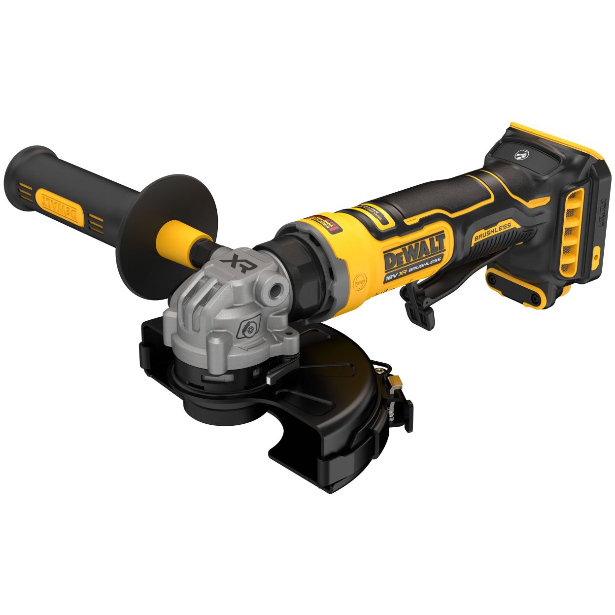 Аккумуляторная угловая шлифмашина DEWALT DCG404S2T, 18 В, 125 мм, 11000 об/мин, с 2 АКБ 3.5 Ач и ЗУ в кейсе TSTAK (DCG404S2T-QW)