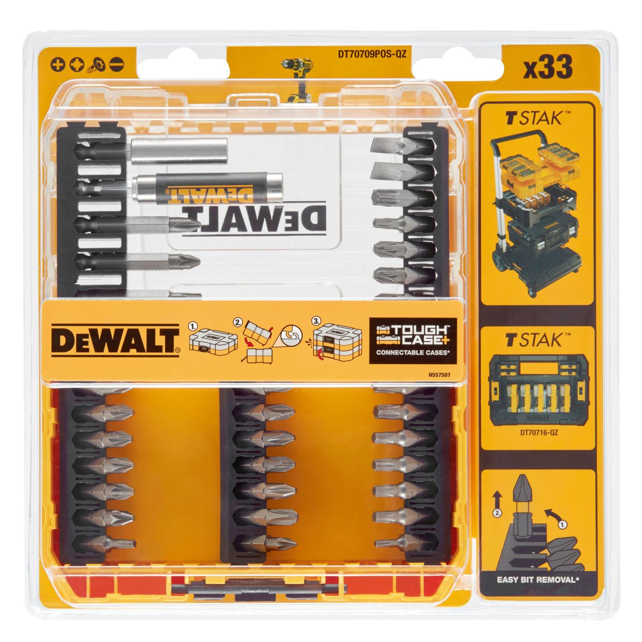 Набор бит DEWALT DT70709POS, PH/PZ/SL/Torx, 25/50 мм, 33 шт., в кейсе (DT70709POS-QZ)