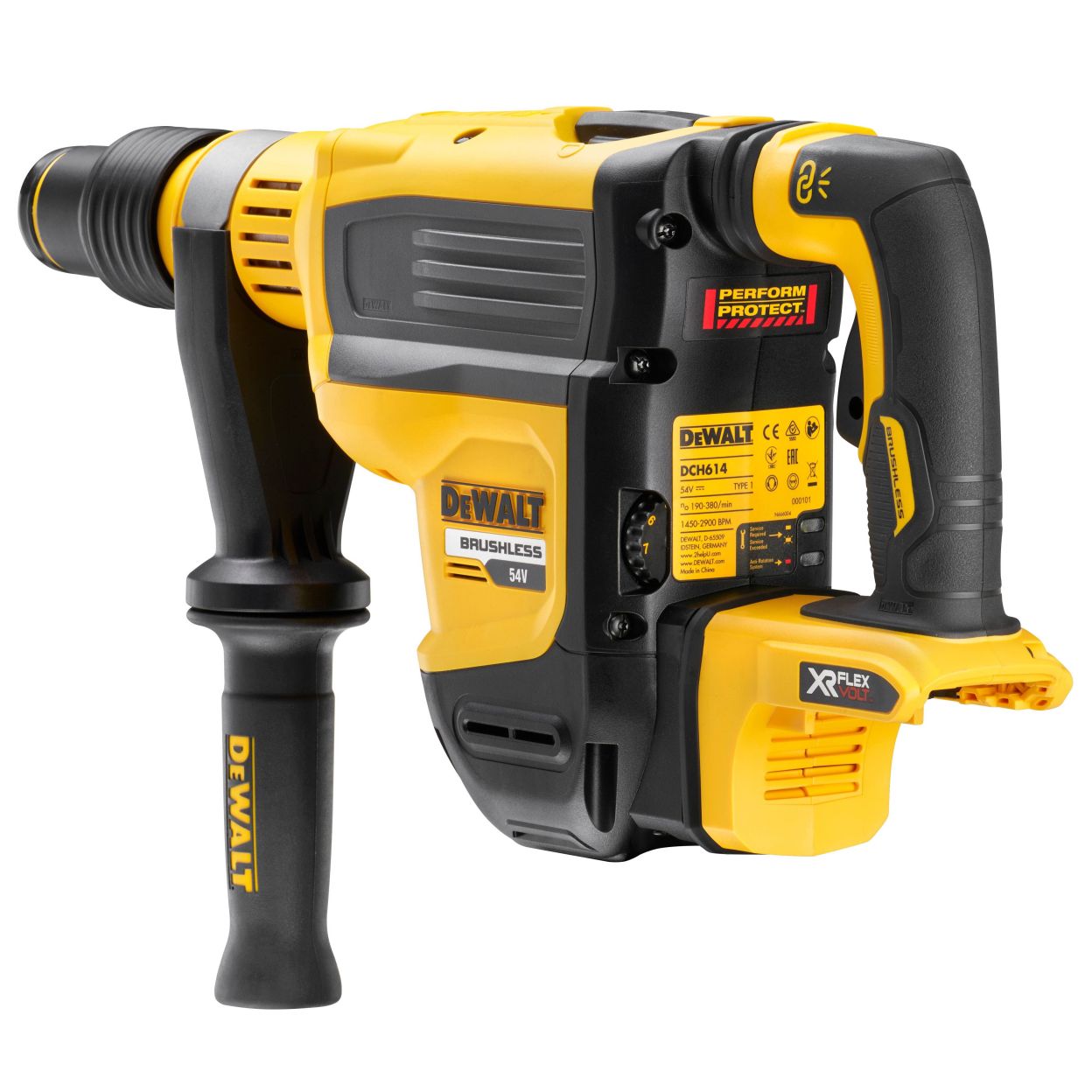 Аккумуляторный перфоратор DEWALT DCH614N, 54 В, 10.5 Дж, 2900 уд/мин, без АКБ и ЗУ (DCH614N-XJ)