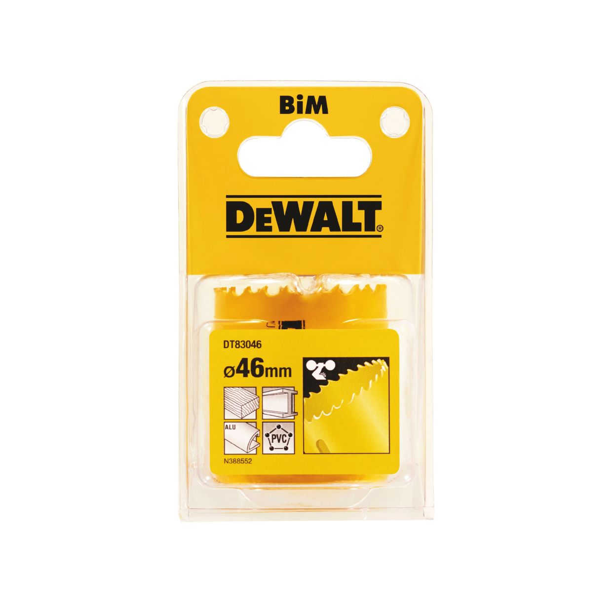 Коронка биметаллическая DEWALT DT83046, M3 46 x 46 мм