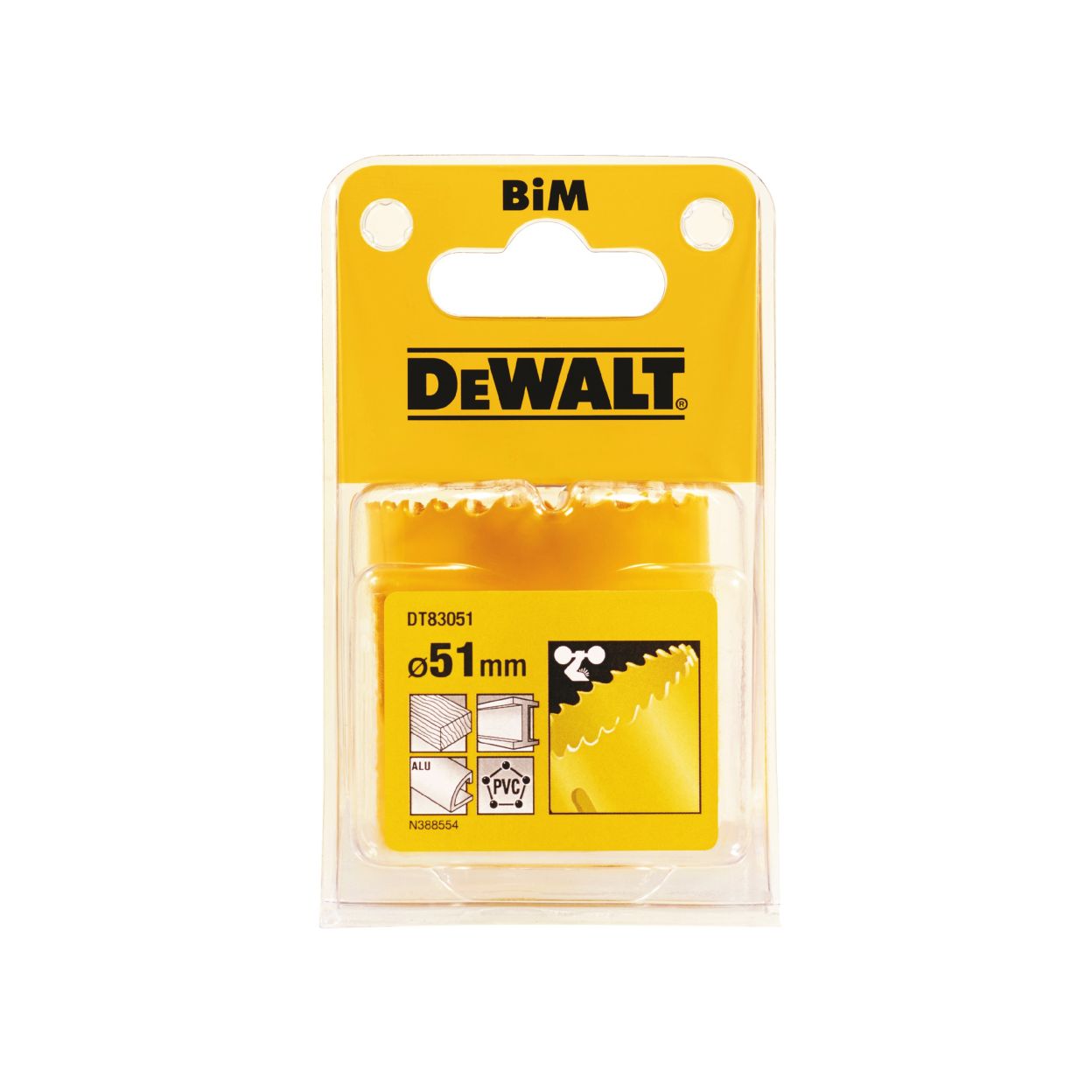 Коронка биметаллическая DEWALT DT83051, M3 51 x 46 мм