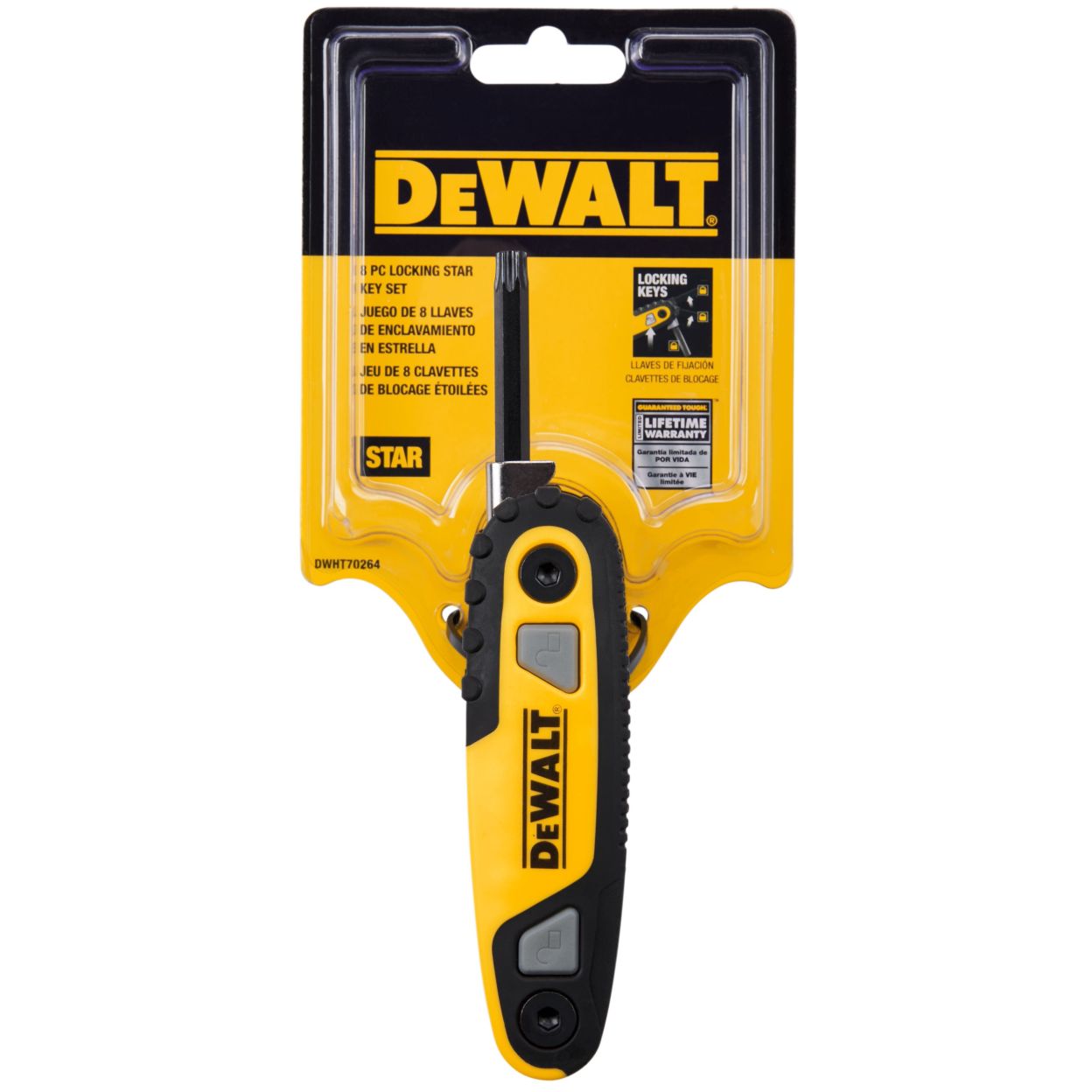 Набор Torx ключей DEWALT DWHT70264, T9-T40, 8 шт.