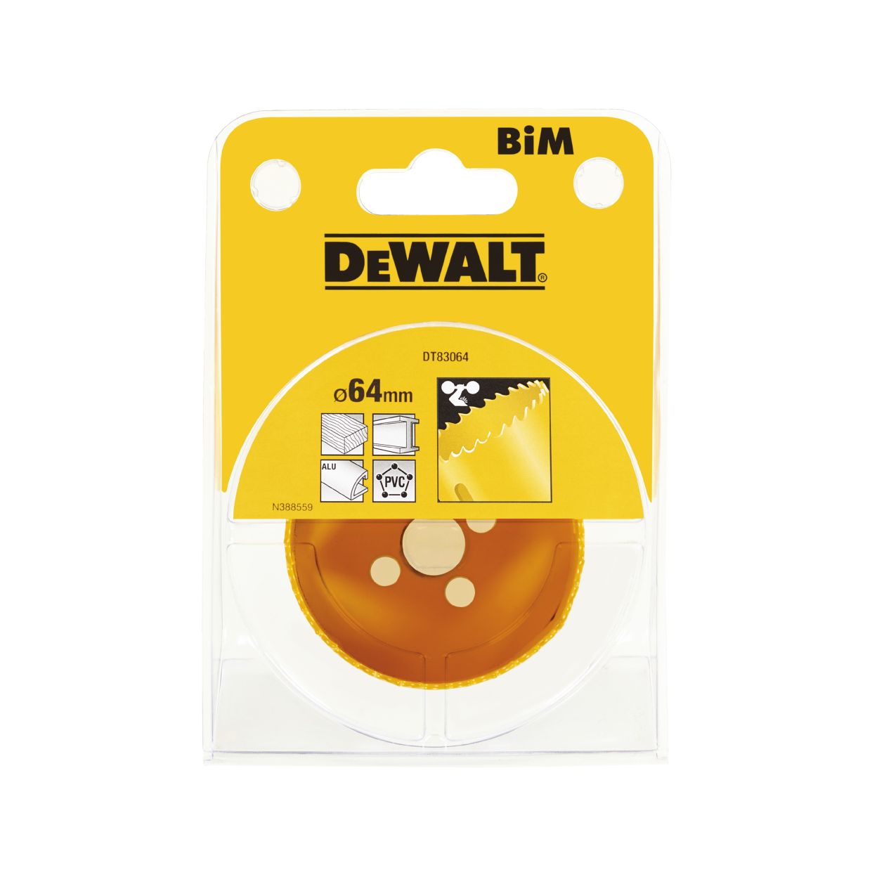 Коронка биметаллическая DEWALT DT83064, M3 64 x 46 мм