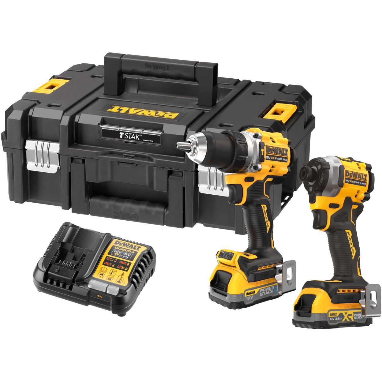 Аккумуляторный набор DEWALT DCK2050EST: дрель-шуруповерт DCD805 + шуруповерт DCF850, с 2 АКБ 1.7 и 3.5 Ач и ЗУ, в кейсе TSTAK
