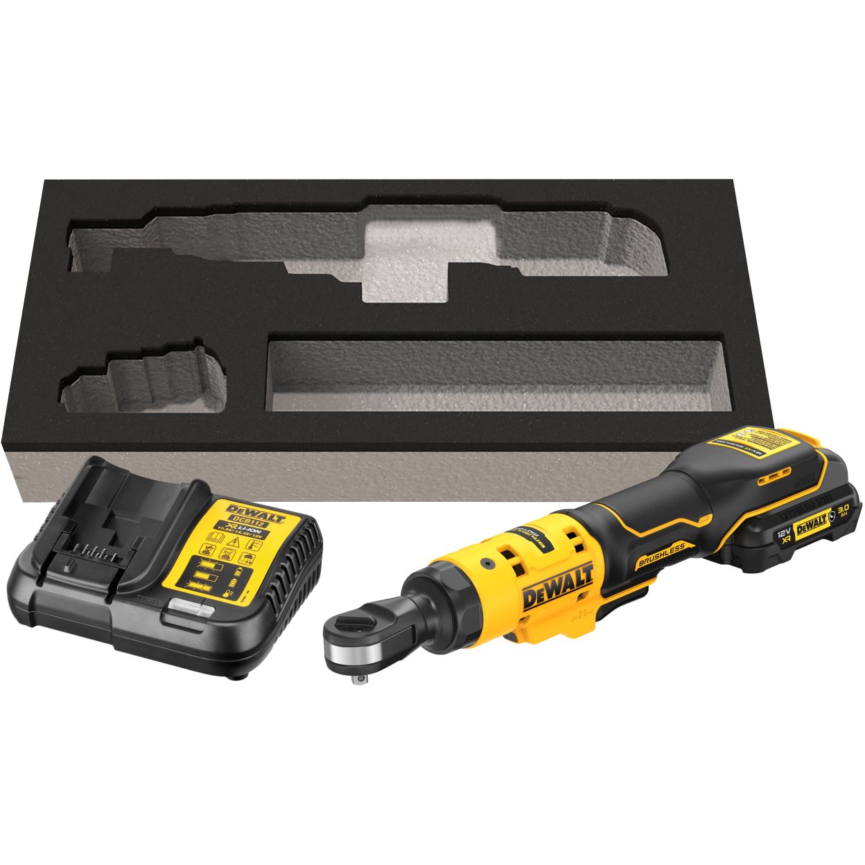 Аккумуляторный угловой гайковерт DEWALT DCF504L1G, 12 В, 54 Нм, 250 об/мин, с АКБ 3 Ач и ЗУ, в чехле (DCF504L1G-QW)