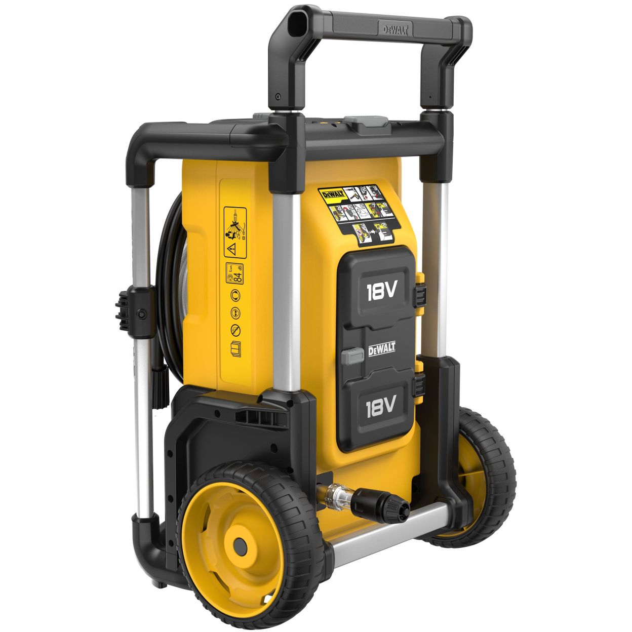 Аккумуляторная мойка высокого давления DEWALT DCMPW1600P1, 2х18 В, 110 бар, 330 л/ч, с АКБ 5 Ач и ЗУ (DCMPW1600P1N-XJ)