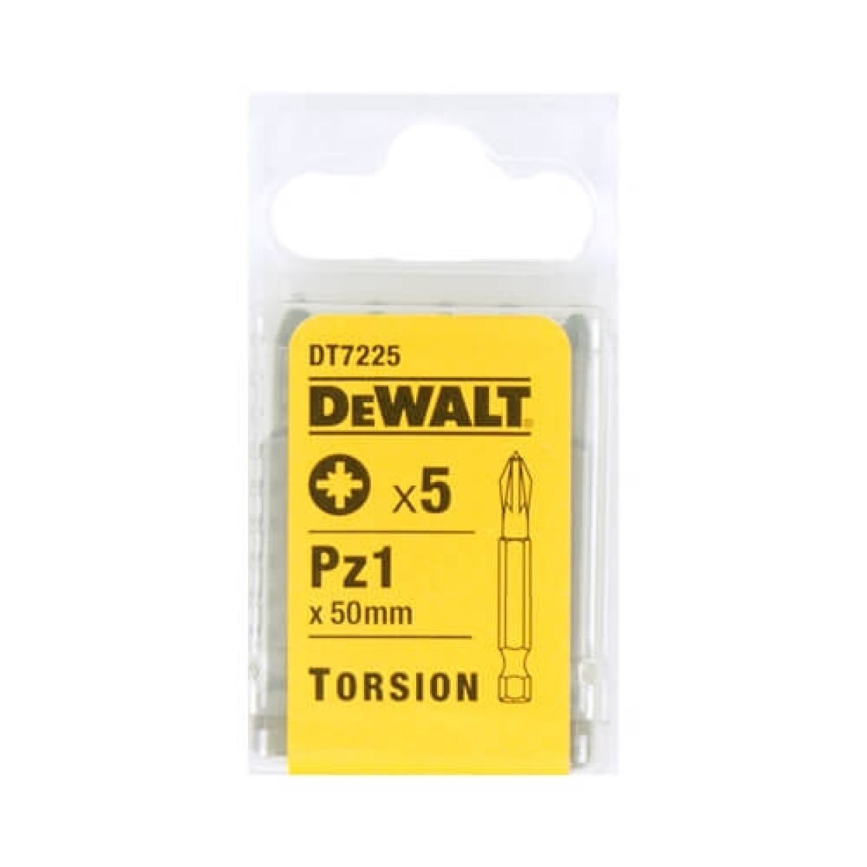 Биты DEWALT DT7225, Pz1 x 50 мм, 5 шт.