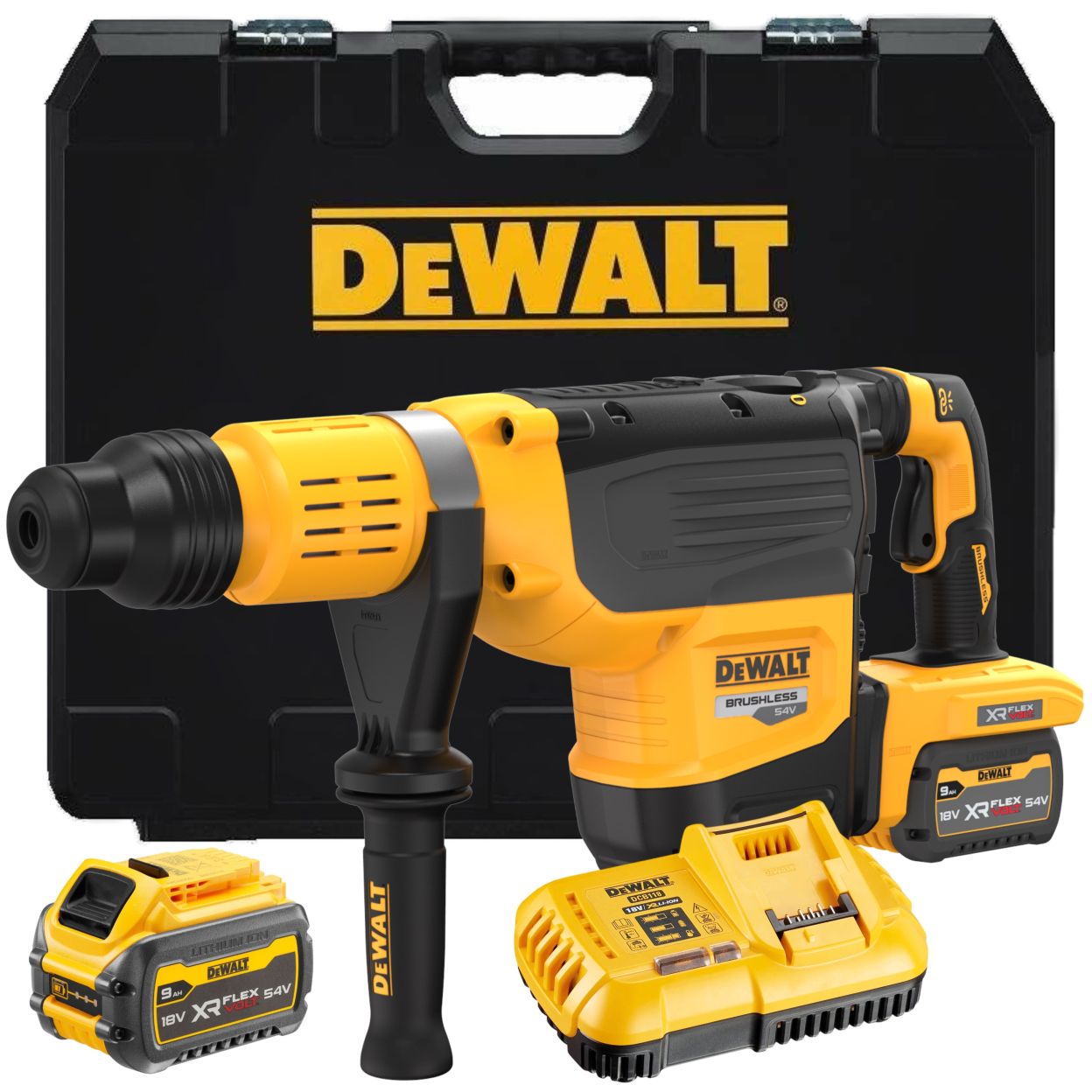 Аккумуляторный перфоратор DEWALT DCH775X2, 54 В, 19.4 Дж, 2210 уд/мин, с 2 АКБ 3 Ач и ЗУ, в кейсе (DCH775X2-QW)