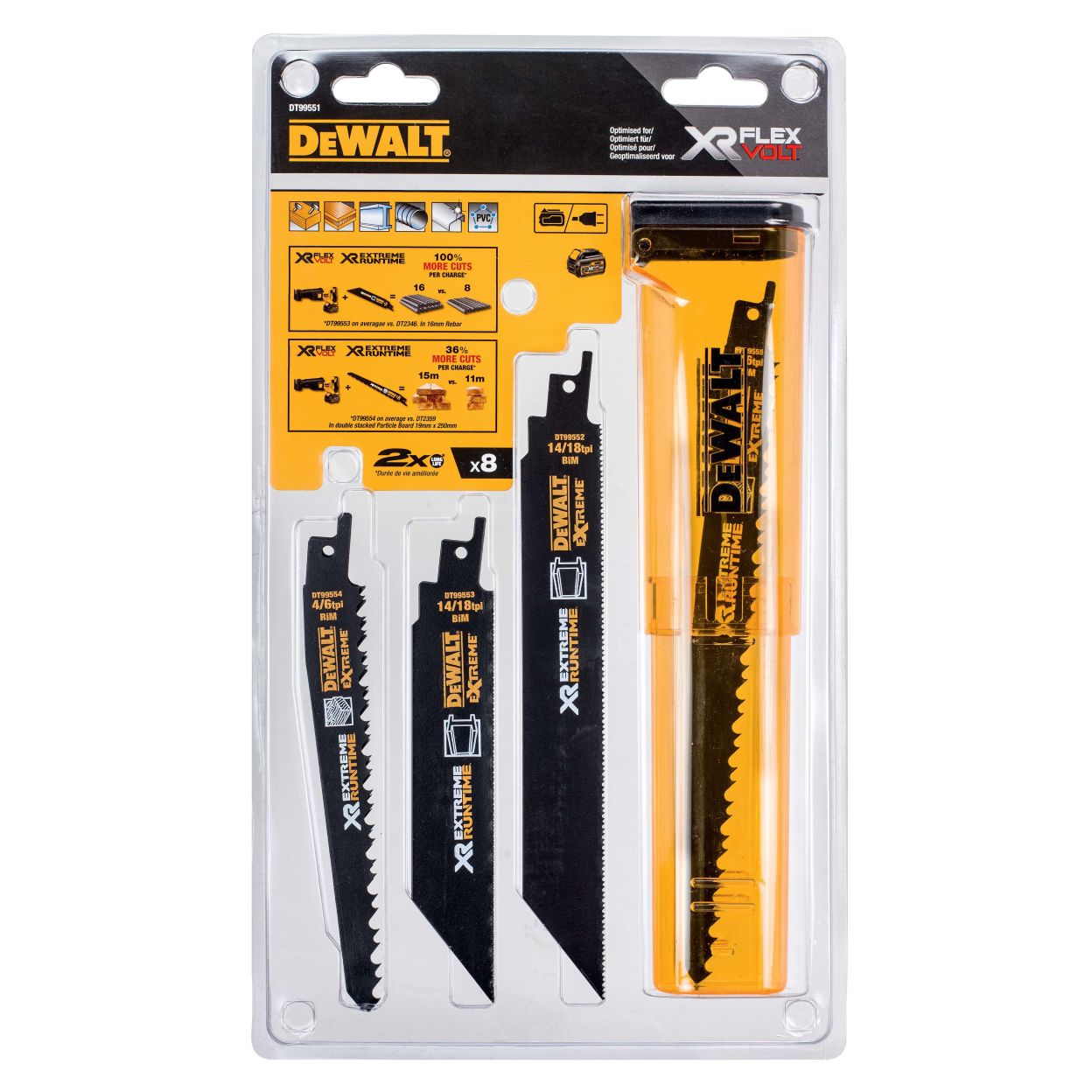 Набор пильных полотен DEWALT DT99551, универсальное, 8 шт. (DT99551-QZ)