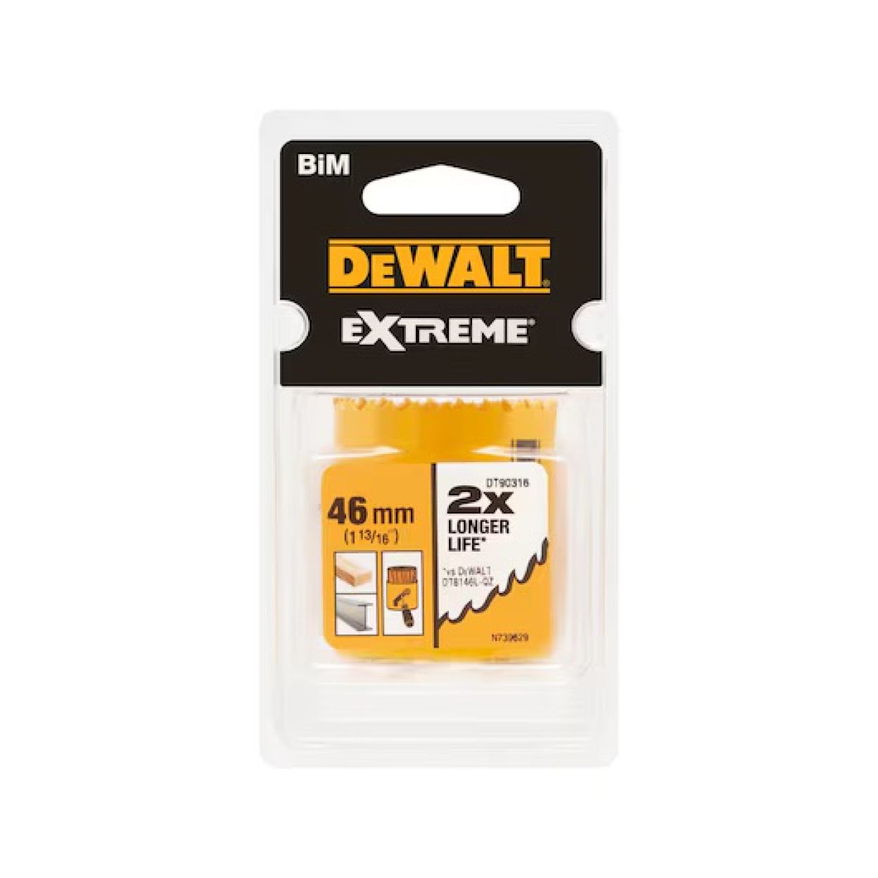 Коронка DEWALT DT90316, 46 мм, 1 шт. (DT90316-QZ)