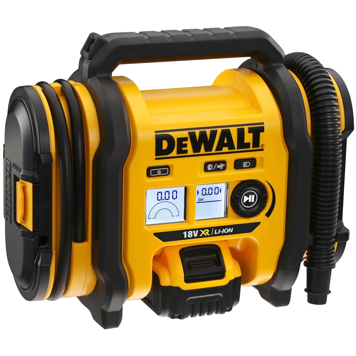 Аккумуляторный компрессор DEWALT DCC018P1, 18 В, 11 бар, 14.7 л/мин, с АКБ 5 Ач и ЗУ