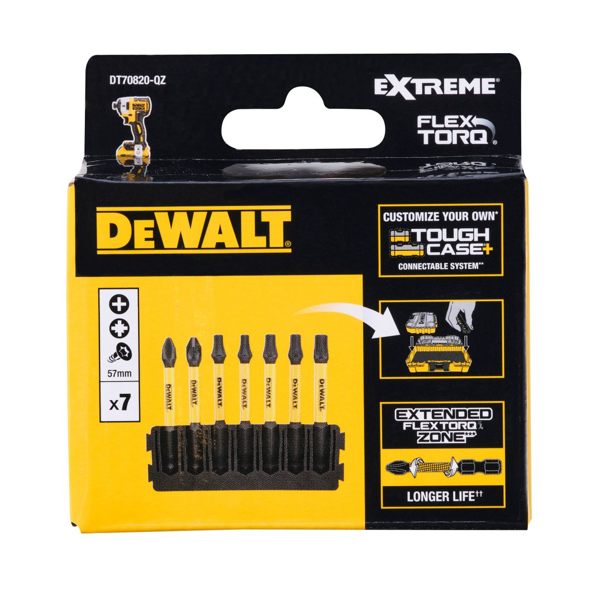 Набор бит DEWALT DT70820, PH/PZ/Torx, 57 мм, 7 шт. (DT70820-QZ)