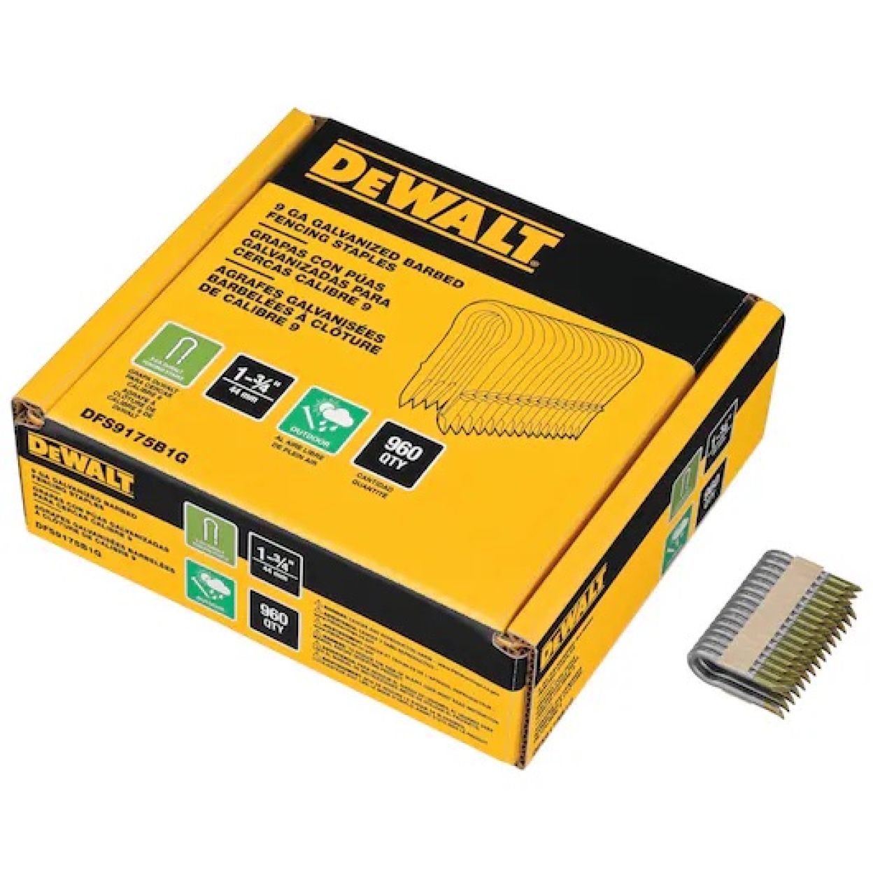 Скобы для степлера DEWALT, 45 мм, 960 шт., DFS9175B1G-QZ