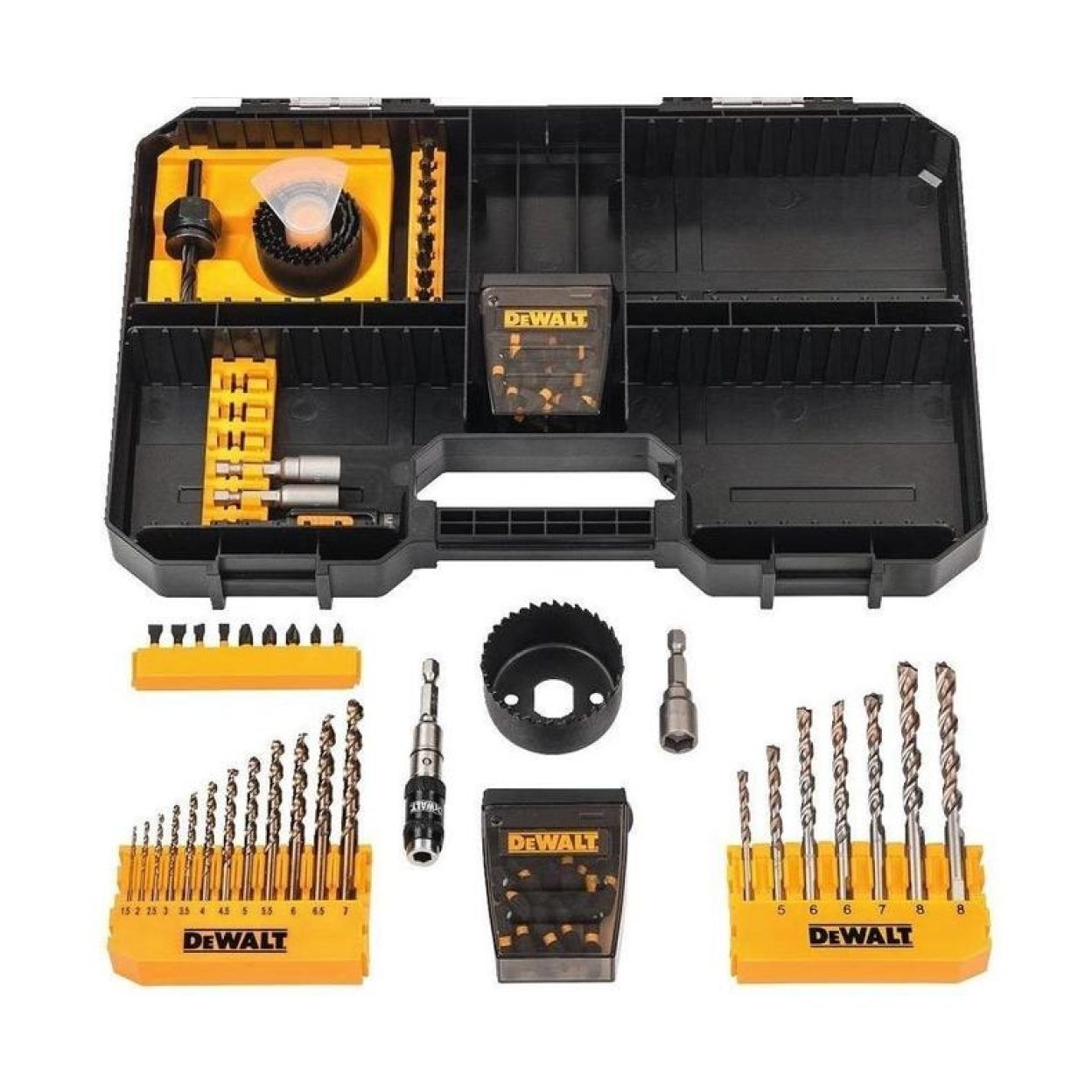 Набор сверл и насадок DEWALT EXTREME DT70620T, 100 предметов в пластиковом боксе, (DT70620T-QZ)
