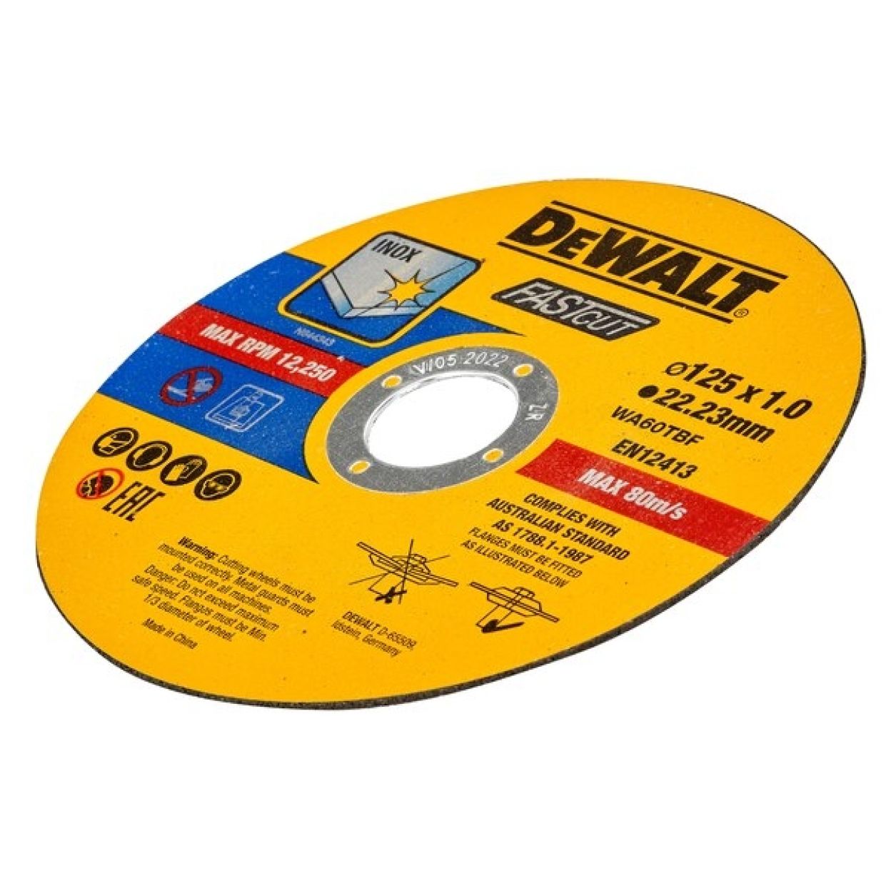 Отрезной диск DEWALT DT43972, 125 x 1 мм, 10 шт. в жестяной упаковке
