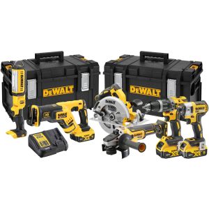 Аккумуляторный набор DEWALT DCK623P3, 18 В: 6 инструментов, с 3 АКБ 5 Ач и ЗУ, в 2 кейсах TOUGHSYSTEM (DCK623P3-QW)
