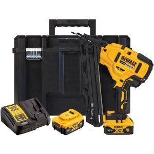 Аккумуляторный гвоздезабивной пистолет DEWALT DCN650P2, 18 В, 48 Дж, с 2 АКБ 5 Ач и ЗУ, в кейсе TSTAK (DCN650P2-QW)