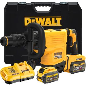 Аккумуляторный отбойный молоток DEWALT DCH832X2, 54 В, 10.5 Дж, 2900 уд/мин, с 2 АКБ 3 Ач и ЗУ, в кейсе (DCH832X2-QW)